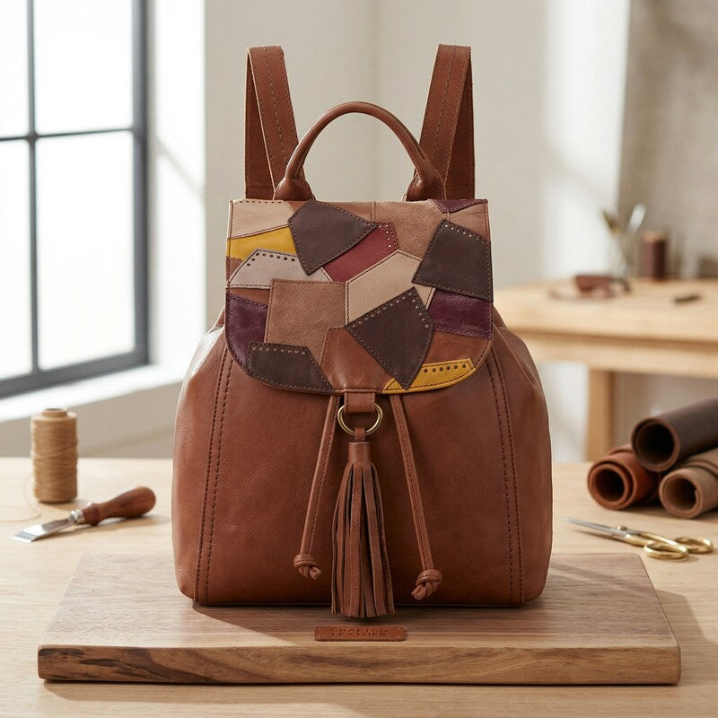 The Sak Womens Avalon  Leather Convertible Backpack Brown Large