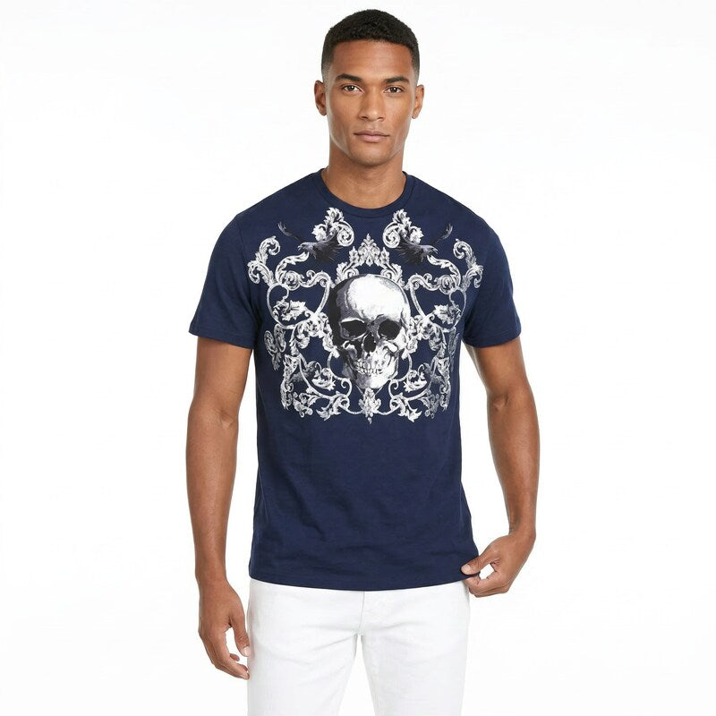 INC Mens Metallic Crew Neck Graphic T-Shirt, Size Medium