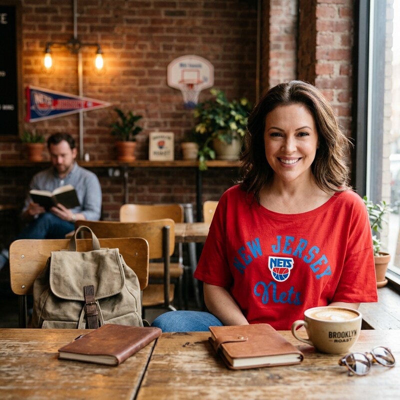 NBA New Jersey Nets Adult Women Touch Base Reversible Tee, Size XL