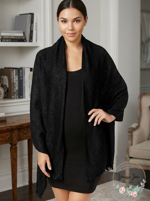 Calvin Klein Lurex Twill Evening Wrap
