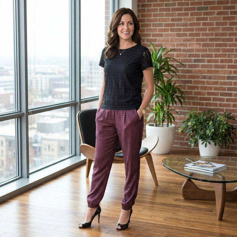 Ann Taylor LOFT women starburst lightweight oversize pants size 4