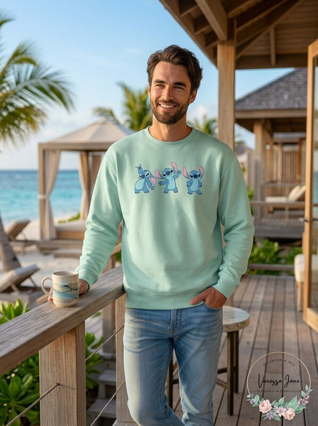 Disney Stitch Mens Graphic Sweatshirt, Size Large