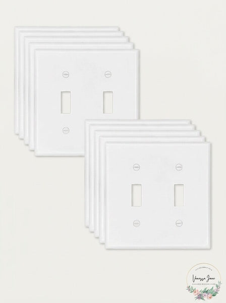 Enerlites Poly Carbonate Thermoplastic Wall Plate 2-Gang Toggle/10 Pack