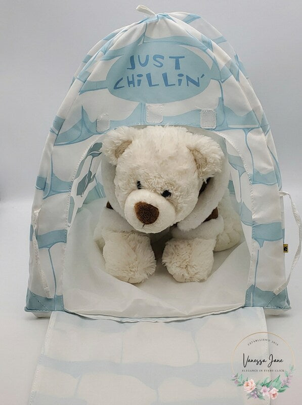 Build a Bear Just Chillin Polar Bear with Collapsible Igloo