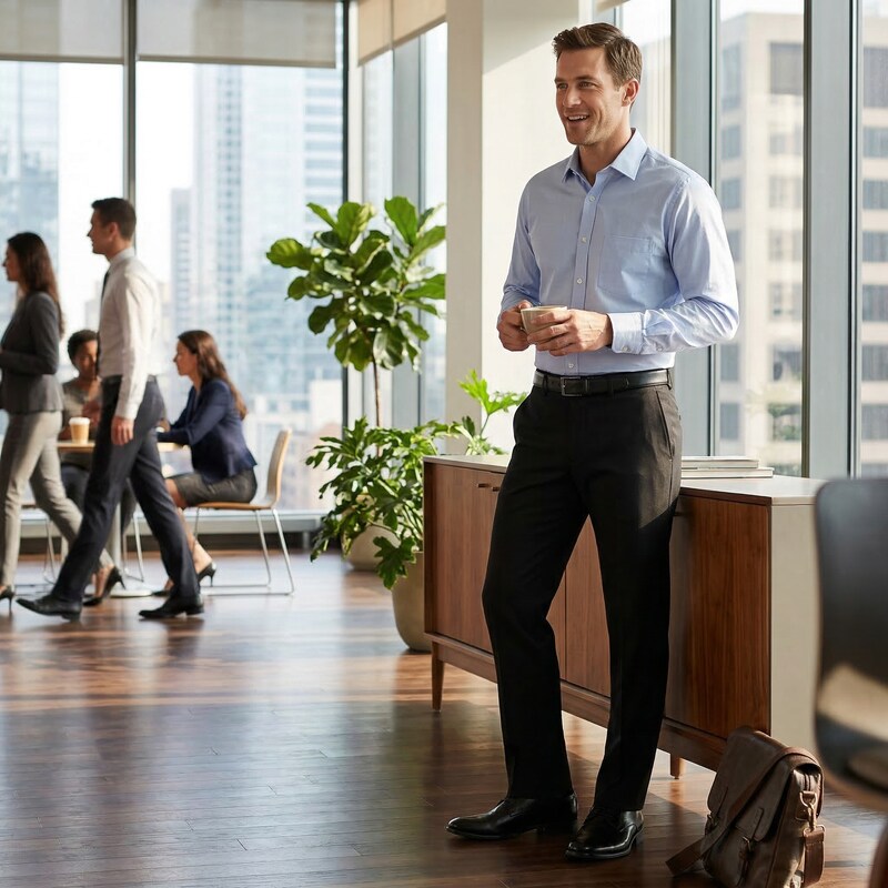 Kenneth Cole Mens Black Stretch Slim Fit Stretch Pants 36 x 30