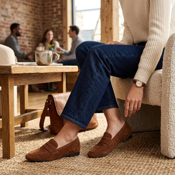 American Rag Cammie Penny Loafers, Cognac Suede, Size 10