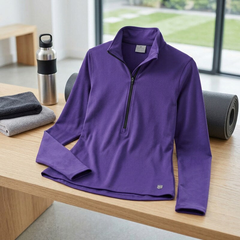 Nike Womens Dri Fit Zip Up Purple Pullover Size Large