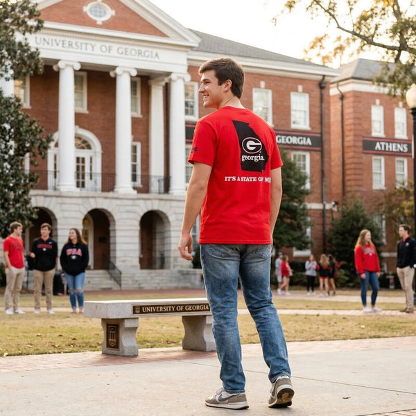 NCAA Georgia Bulldogs State of Mind Short Sleeve Tee, Large