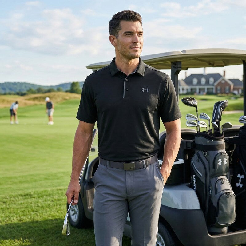 Under Armour Mens Tech Textured-Stripe Polo, Size Small