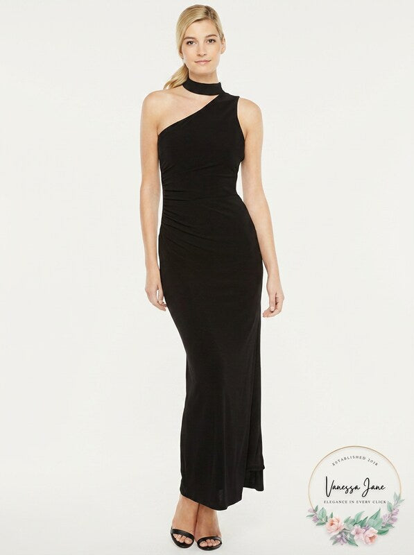 Laundry by Shelli Segal Womens Gown with Asymmetrical Neckline, Size 6