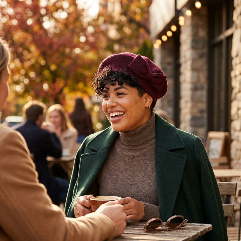 Inc International Concepts Solid 100% Wool Bow Beret