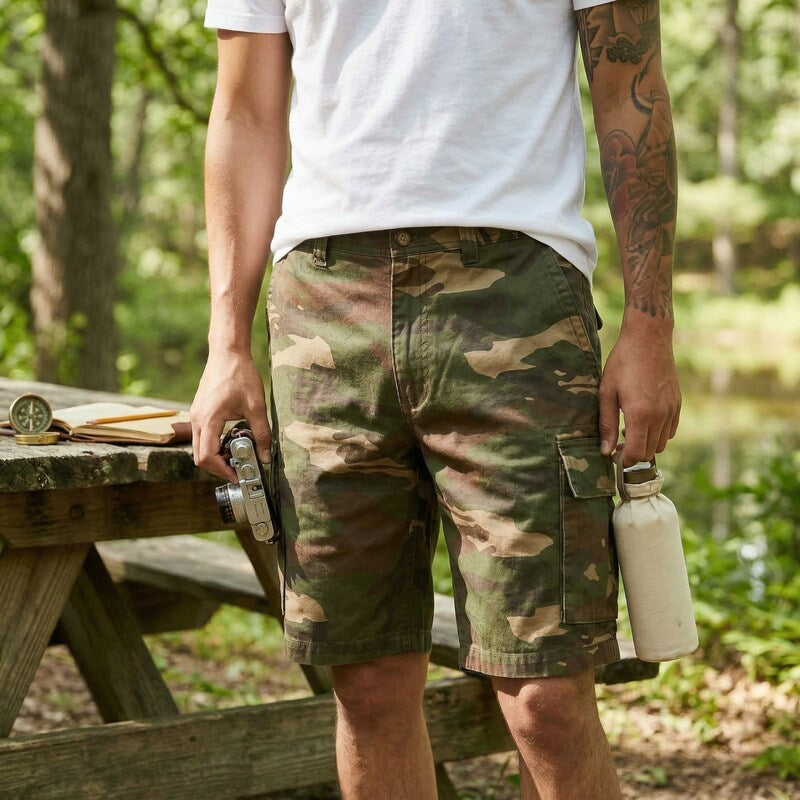 Club Room Mens Regular-Fit Camouflage Cargo Shorts, Size 30