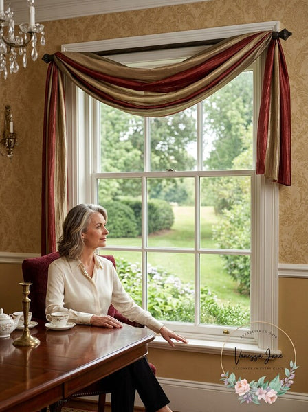 Achim Home Ombre Window Curtain Scarf, 50x144 Burgundy