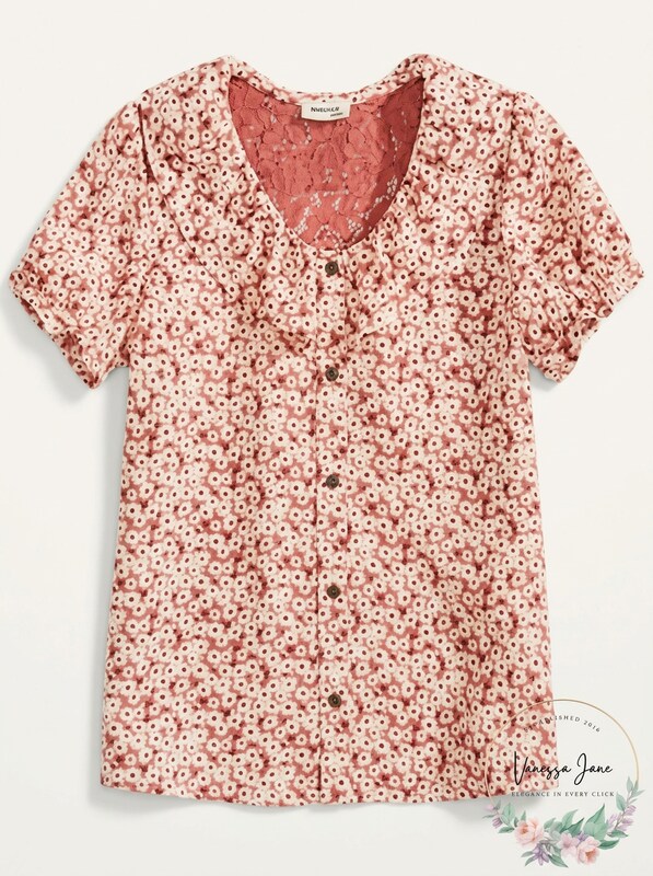 Monteau Big Girls Floral-Print Shirt - Pink S (8)