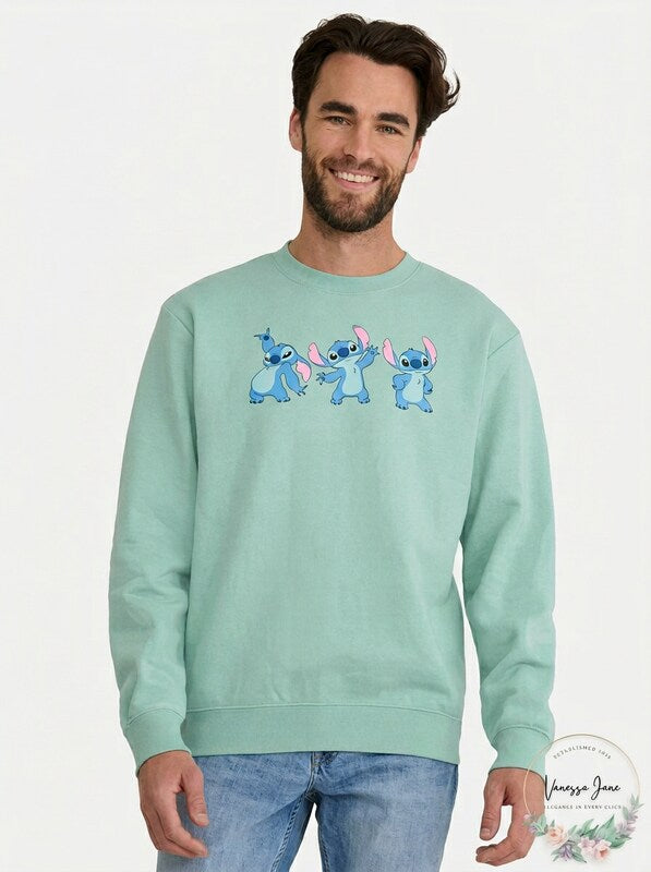 Disney Stitch Mens Graphic Sweatshirt, Size Large