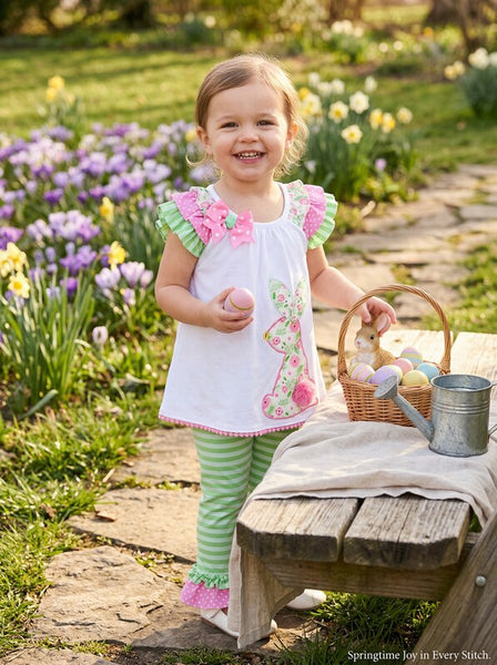 Rare Editions Toddler Girls 2-Pc. Ruffled Bunny Top and Leggings Set 2T/2