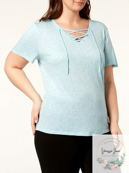 Ideology Lace Detail T-shirt Green, Size Medium