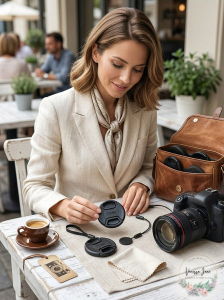 Unique Design Lens Cap Bundle, 3 Pcs 77mm Center Pinch Lens Cap and Cap Keeper