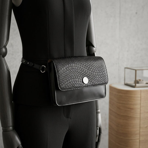 I.n.c. Smooth and Python-embossed Fanny Pack, One Size