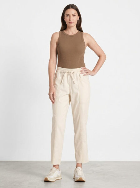 Universal Thread Womens Mid-Rise Tie-Waist Pull-on Pants,  Cream XS