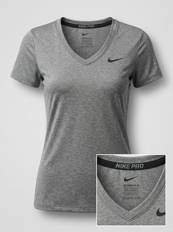 Nike Women's Training Short Sleeve Top, Gray, Size Small