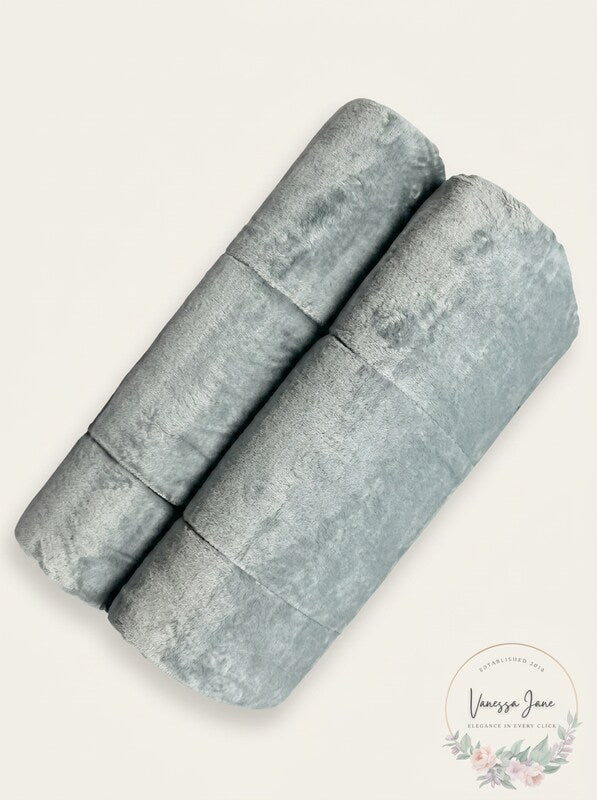 Hug Bud Weighted Grey Silky Minky Bed Blanket 9 Pounds 60in x 80in