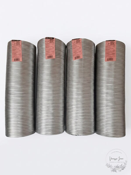 Lot of 4 Deflecto Semi-Rigid Aluminum Duct 6" x 8' A068/4-A