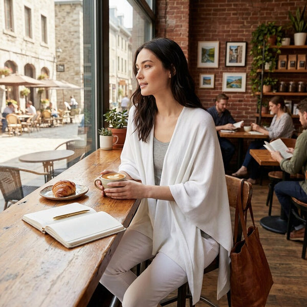 Calvin Klein Ombre Metallic Wrap, White One Size