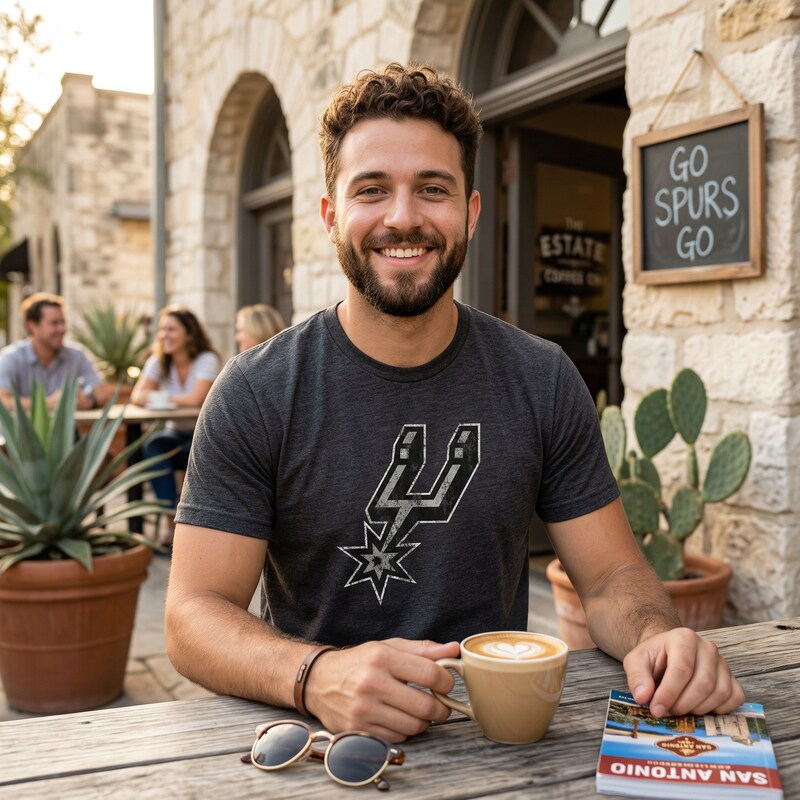 Majestic Athletic NBA San Antonio Spurs Mens Tri Blend Crew Tee, Size L