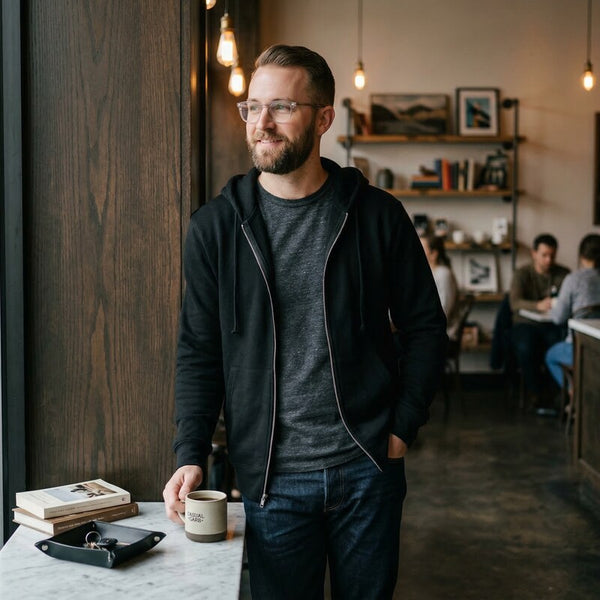 Casual Garb Fleece Hoodies for Men Heather Heavyweight, Black, XX-Large