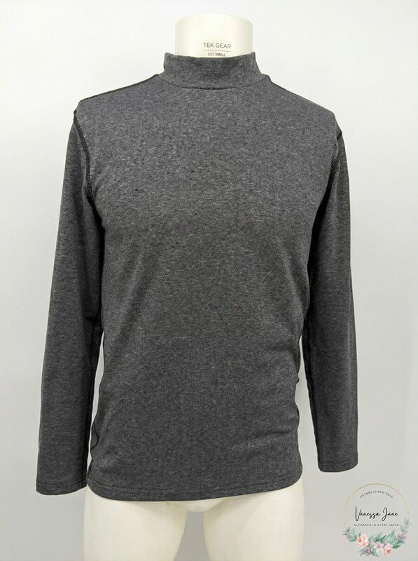 Tek Gear Men’s Long Sleeve Gray Athletic Tee, Size Small