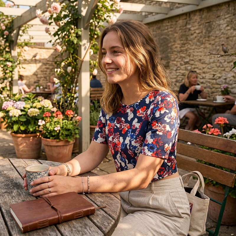 Express Ladies Blue Floral Crop Top Size Small