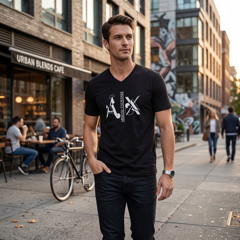 Armani Exchange Mens Classic-Fit T-Shirt, Size Small