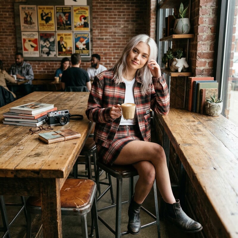 Volcom Juniors Frochickie Plaid Zip-Front Jacket, Size Large