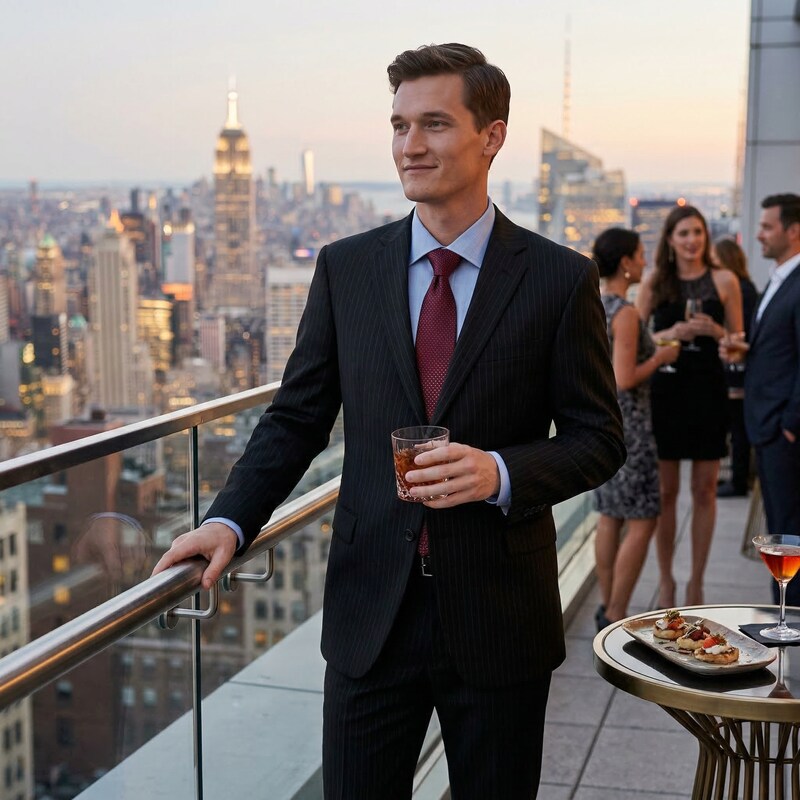 Tommy Hilfiger Mens Modern-Fit THFlex Stretch Pinstripe Suit Jacket, 48 Long