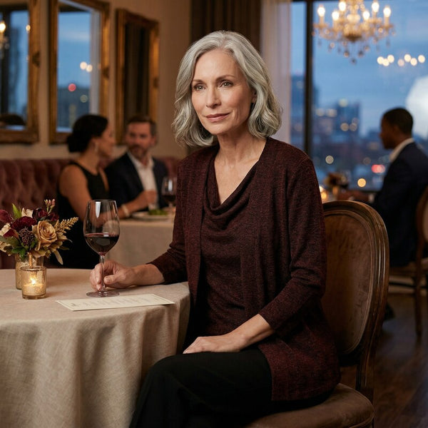 Alex Evenings 2Pcs Women's Red Glitter Open Cardigan, Size XLP