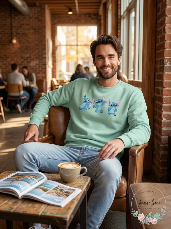 Disney Stitch Mens Graphic Sweatshirt, Size Large