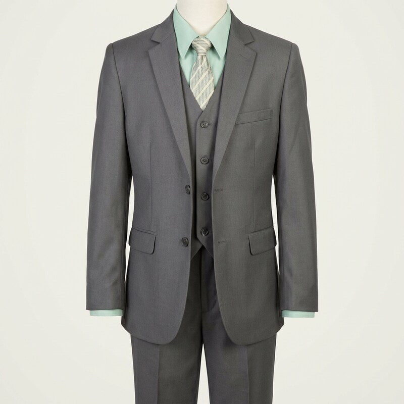 Tazio Little Boys Solid 2 Button Vest 5 Piece Suit, Size 5