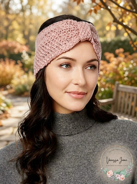 Marcus Adler Rhinestone Knit Headband, Blush