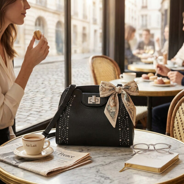 Calvin Klein Clementine Mercury Leather and Celestial Stud Embellished Crossbody