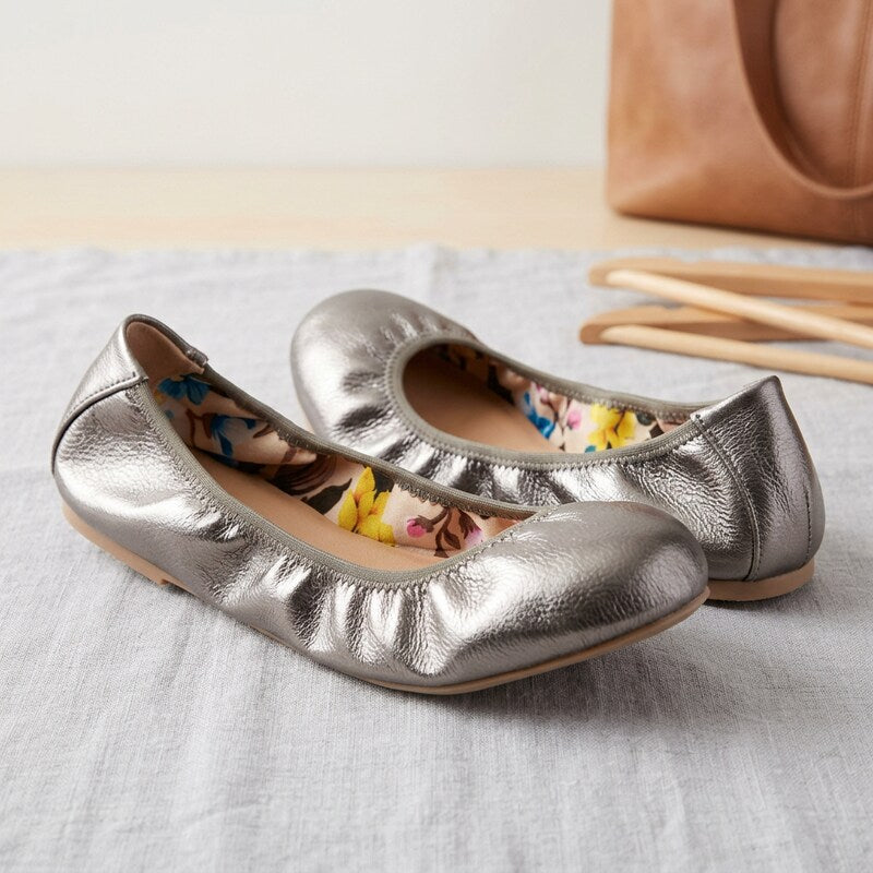 Journee Collection Womens Lindy Flat,Size 10M/Pewter