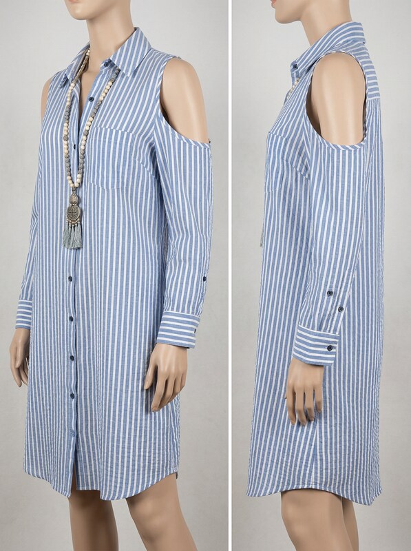 Hope & Harlow Striped Nautical Shirt Dress, Size 10