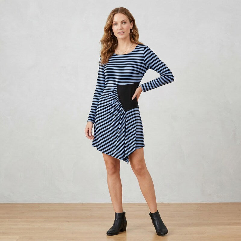 ECI NY Womens Striped Mini Dress, Size Medium