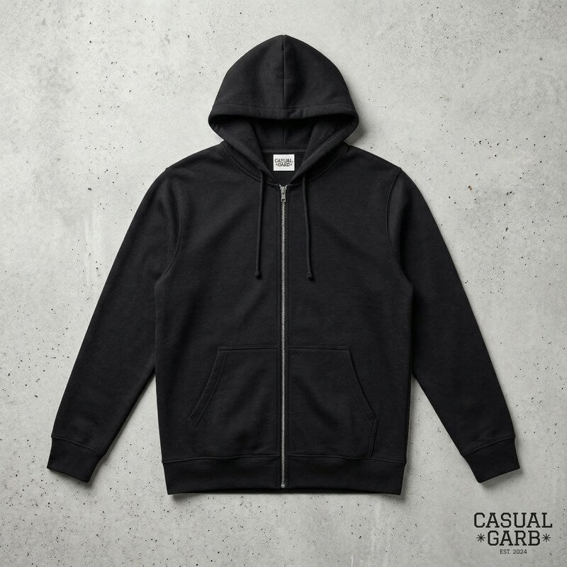Casual Garb Fleece Hoodies for Men Heather Heavyweight, Black, XX-Large