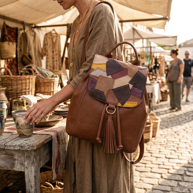 The Sak Womens Avalon  Leather Convertible Backpack Brown Large