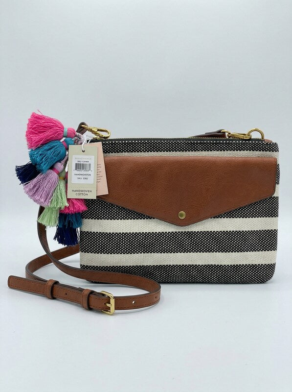 Fossil Stripe Small Crossbody MultiGold