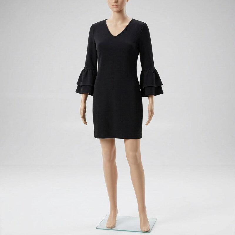 Michael Kors Petite Pleat Hem Fit & Flare Dress, Size Small