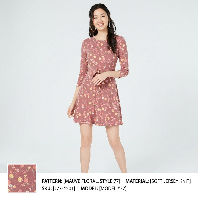 Be Bop Womens Floral Print Jewel Neck Casual Dress,Size Large