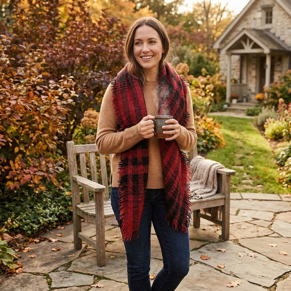 Charter Club Classic Plaid Bouclé Scarf