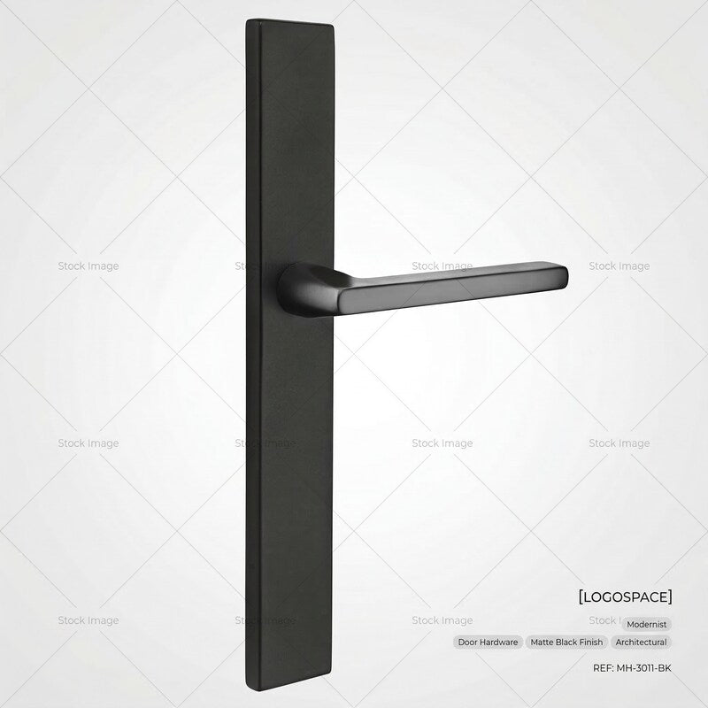 Emtek Helios Lever, Trim Size 1.5in x 11in Contemporary Modern Brass Trim Plate